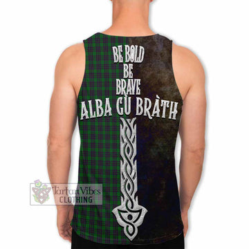Elphinstone Tartan Family Crest Men's Tank Top Alba Gu Brath Be Brave Lion Ancient Style - Tartan Vibes Clothing