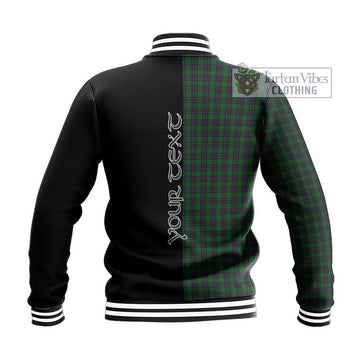 Elphinstone Tartan Baseball Jacket with Family Crest and Half Of Me Style - Tartan Vibes Clothing