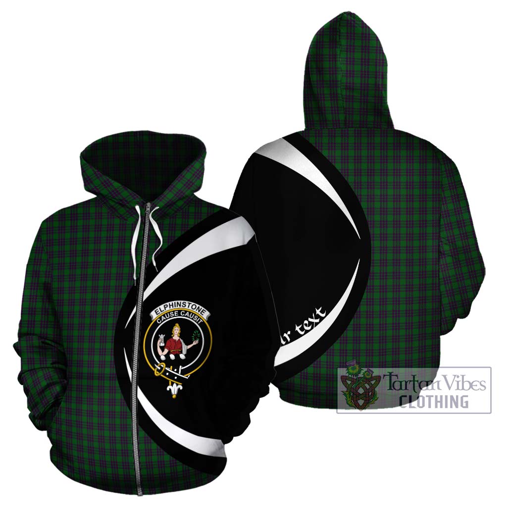 Tartan Vibes Clothing Elphinstone Tartan Hoodie with Family Crest Circle Style