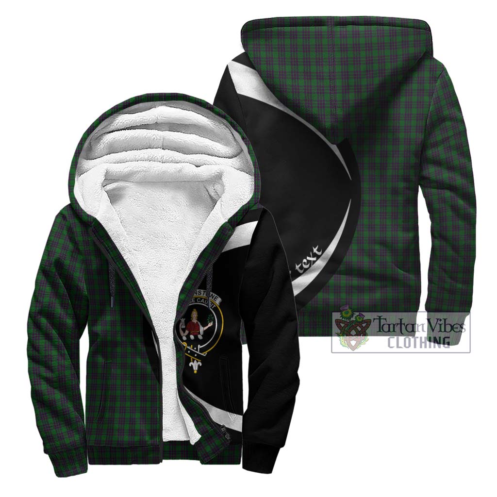 Elphinstone Tartan Sherpa Hoodie with Family Crest Circle Style Unisex - Tartan Vibes Clothing