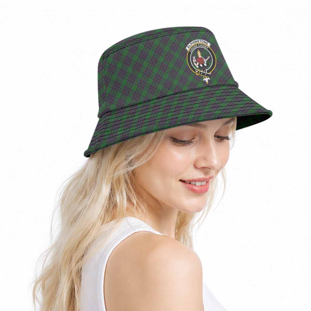 Elphinstone Tartan Bucket Hat with Family Crest - Tartan Vibes Clothing