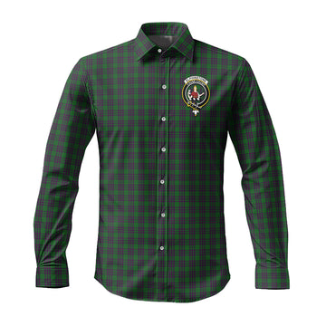 Elphinstone Tartan Long Sleeve Button Up Shirt with Family Crest