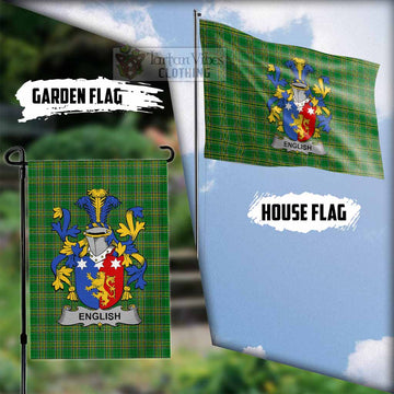 English Irish Clan Tartan Flag with Coat of Arms