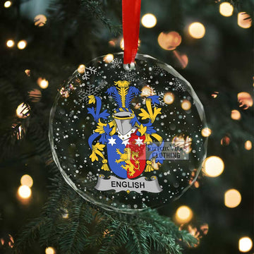 English Irish Clan Christmas Glass Ornament with Coat of Arms