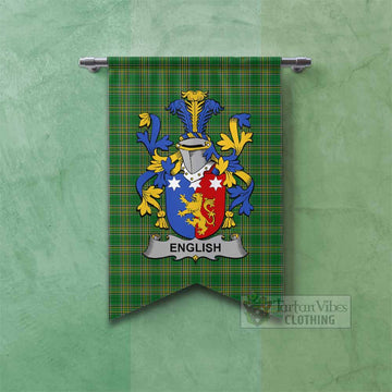 English Irish Clan Tartan Gonfalon, Tartan Banner with Coat of Arms Fishtail - Tartan Vibes Clothing