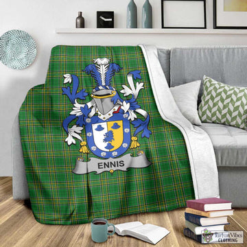 Ennis Irish Clan Tartan Blanket with Coat of Arms - Tartan Vibes Clothing