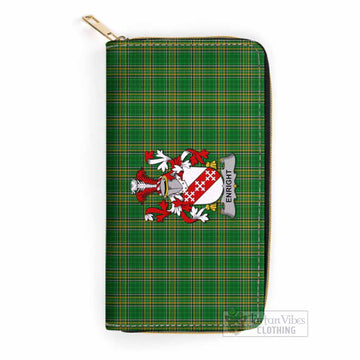 Enright Irish Clan Tartan Women's Leather Wallet with Coat of Arms One Size 19.7*10.5*3.5 cm - Tartan Vibes Clothing