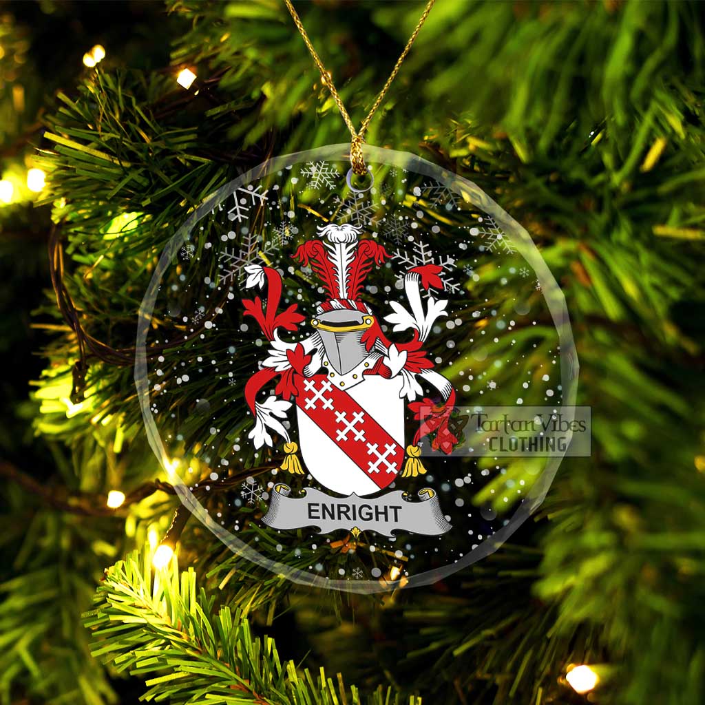 Tartan Vibes Clothing Enright Irish Clan Christmas Glass Ornament with Coat of Arms