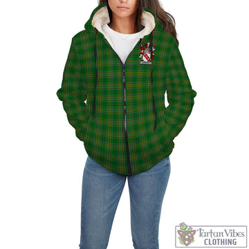 Enright Irish Clan Tartan Sherpa Hoodie with Coat of Arms - Tartan Vibes Clothing