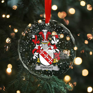 Enright Irish Clan Christmas Glass Ornament with Coat of Arms