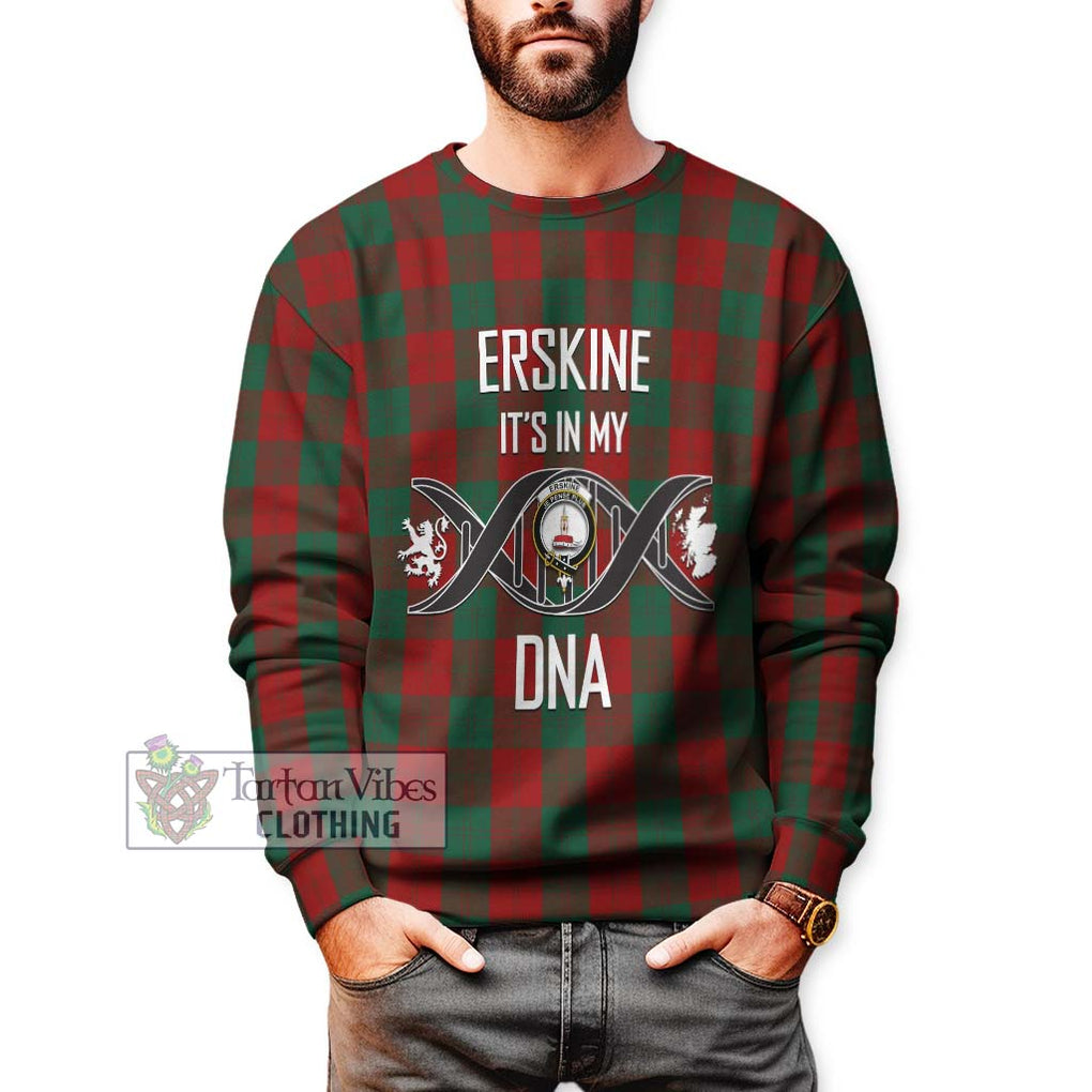 Erskine Tartan Sweatshirt with Family Crest DNA In Me Style Unisex - Tartanvibesclothing Shop