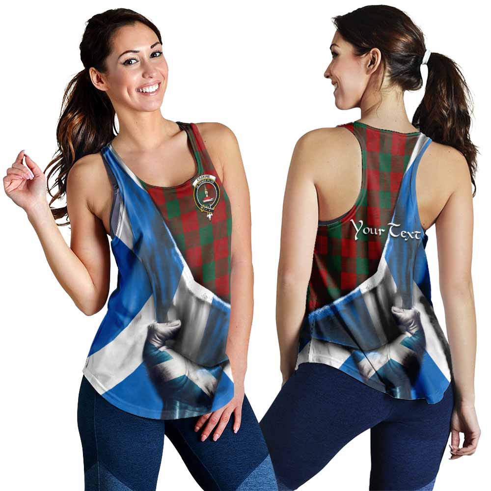 Tartan Vibes Clothing Erskine Tartan Women's Racerback Tanks with Family Crest Scotland Patriotic Style