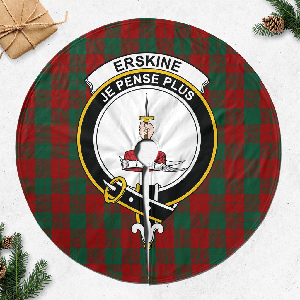 Erskine Tartan Christmas Tree Skirt with Family Crest - Tartanvibesclothing