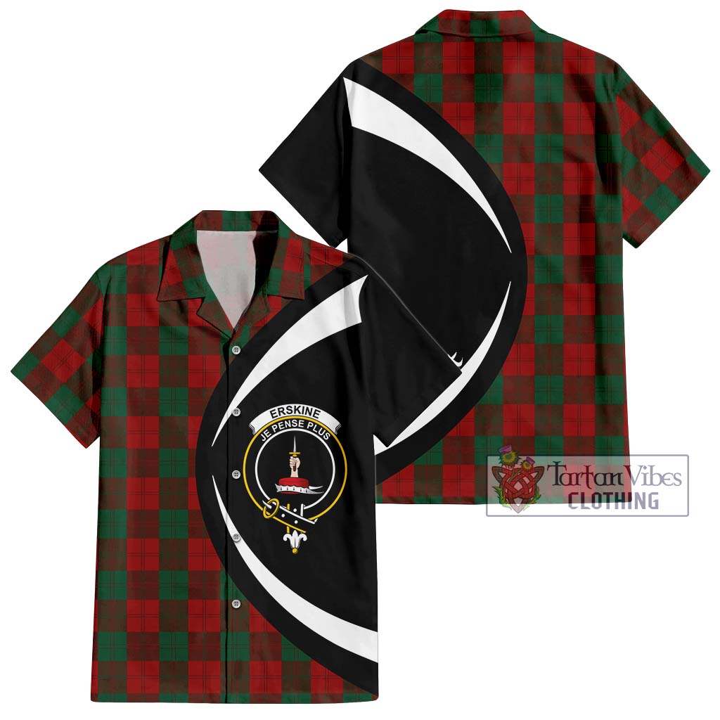 Erskine Tartan Short Sleeve Button Up with Family Crest Circle Style Kid - Tartan Vibes Clothing