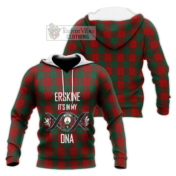 Erskine Tartan Knitted Hoodie with Family Crest DNA In Me Style