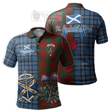 Erskine Tartan Polo Shirt Happy St. Andrew's Day Half Tartan Style