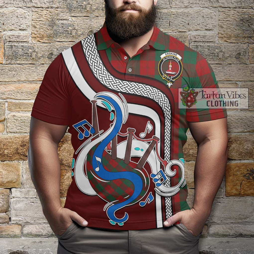 Tartan Vibes Clothing Erskine Tartan Polo Shirt with Epic Bagpipe Style