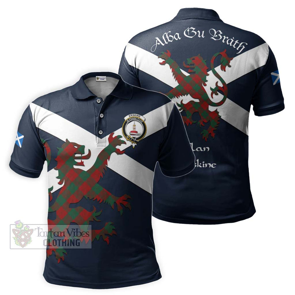 Tartan Vibes Clothing Erskine Tartan Lion Rampant Polo Shirt – Proudly Display Your Heritage with Alba Gu Brath and Clan Name