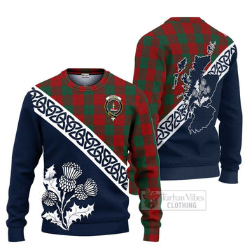 Erskine Tartan Ugly Sweater Featuring Thistle and Scotland Map