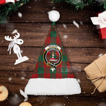 Erskine Tartan Christmas Santa Hats with Family Crest