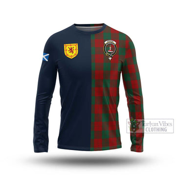 Erskine Tartan Long Sleeve T-Shirt Alba with Scottish Lion Royal Arm Half Style