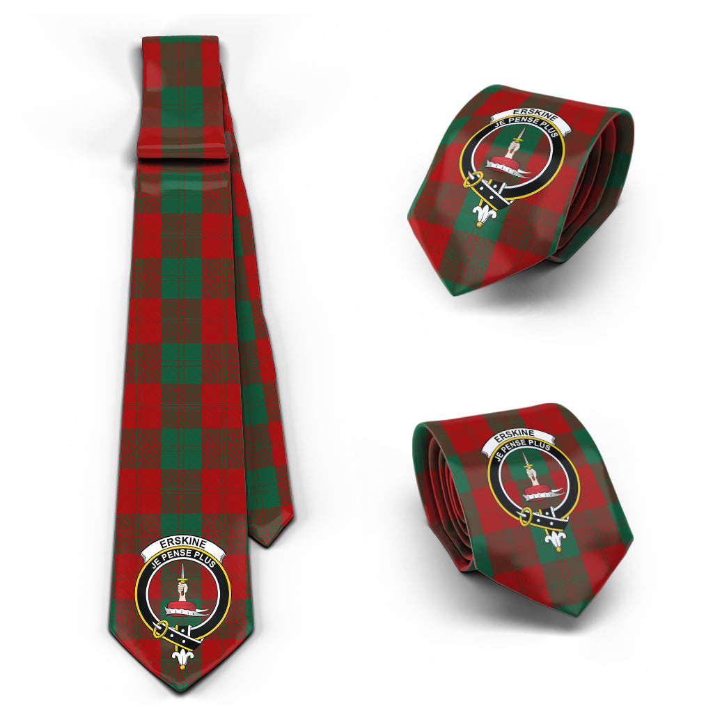 Erskine Tartan Classic Necktie with Family Crest Necktie One Size - Tartan Vibes Clothing