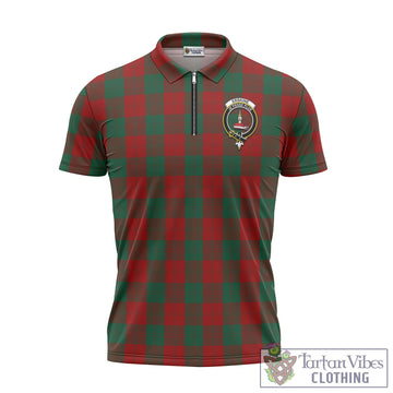 Erskine Tartan Zipper Polo Shirt with Family Crest