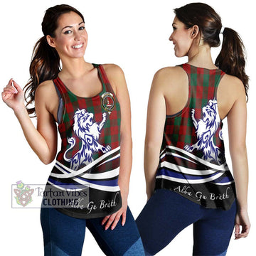 Erskine Tartan Women's Racerback Tanks with Alba Gu Brath Regal Lion Emblem