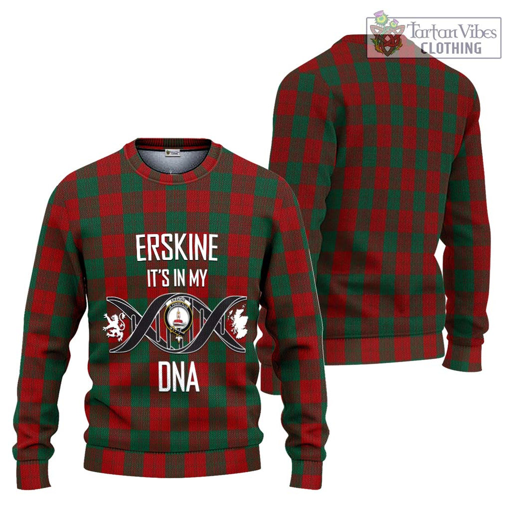 Erskine Tartan Knitted Sweater with Family Crest DNA In Me Style Unisex - Tartanvibesclothing Shop