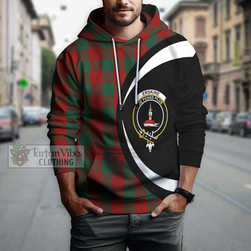 Erskine Tartan Hoodie with Family Crest Circle Style