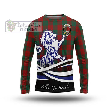 Erskine Tartan Long Sleeve T-Shirt with Alba Gu Brath Regal Lion Emblem