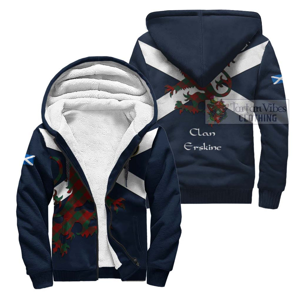 Tartan Vibes Clothing Erskine Tartan Lion Rampant Sherpa Hoodie – Proudly Display Your Heritage with Alba Gu Brath and Clan Name