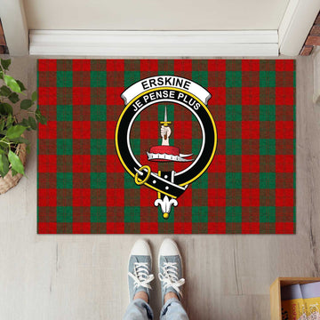 Erskine Tartan Door Mat with Family Crest