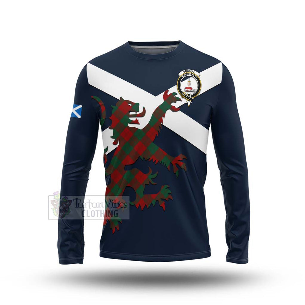 Tartan Vibes Clothing Erskine Tartan Lion Rampant Long Sleeve T-Shirt – Proudly Display Your Heritage with Alba Gu Brath and Clan Name