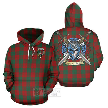 Erskine Tartan Hoodie with Family Crest Celtic Skull Style