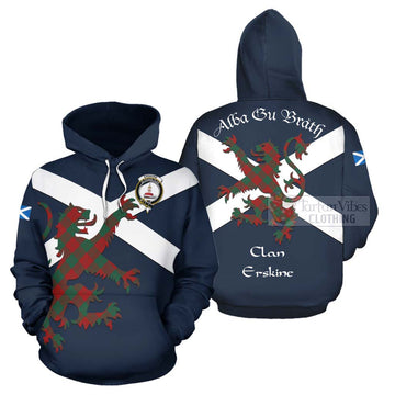 Erskine Tartan Lion Rampant Hoodie Proudly Display Your Heritage with Alba Gu Brath and Clan Name