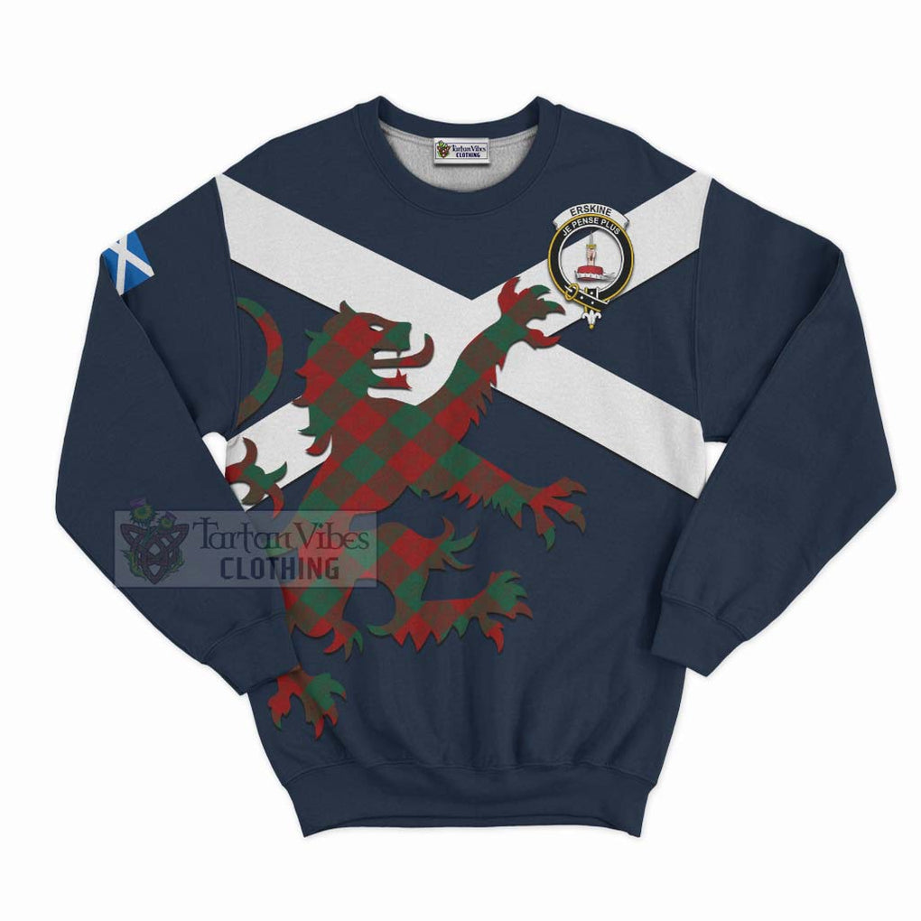 Tartan Vibes Clothing Erskine Tartan Lion Rampant Sweatshirt – Proudly Display Your Heritage with Alba Gu Brath and Clan Name