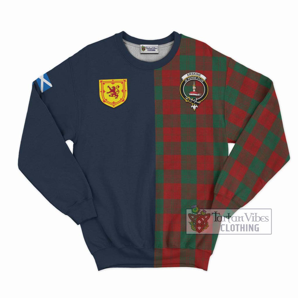 Tartan Vibes Clothing Erskine Tartan Sweatshirt with Scottish Lion Royal Arm Half Style