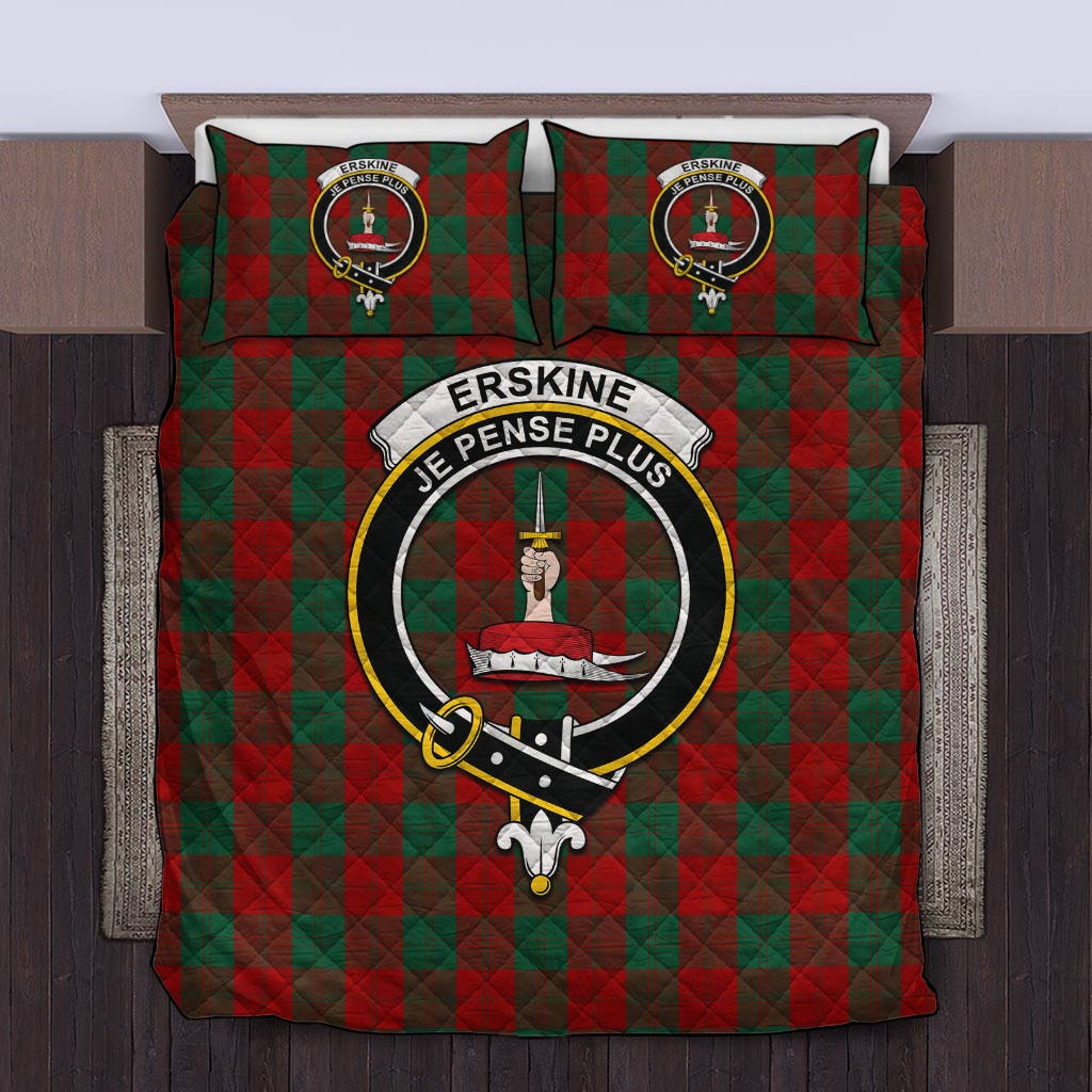 Erskine Tartan Quilt Bed Set with Family Crest Twin - Tartan Vibes Clothing