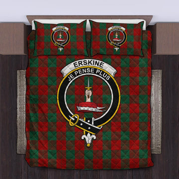 Erskine Tartan Quilt Bed Set with Family Crest