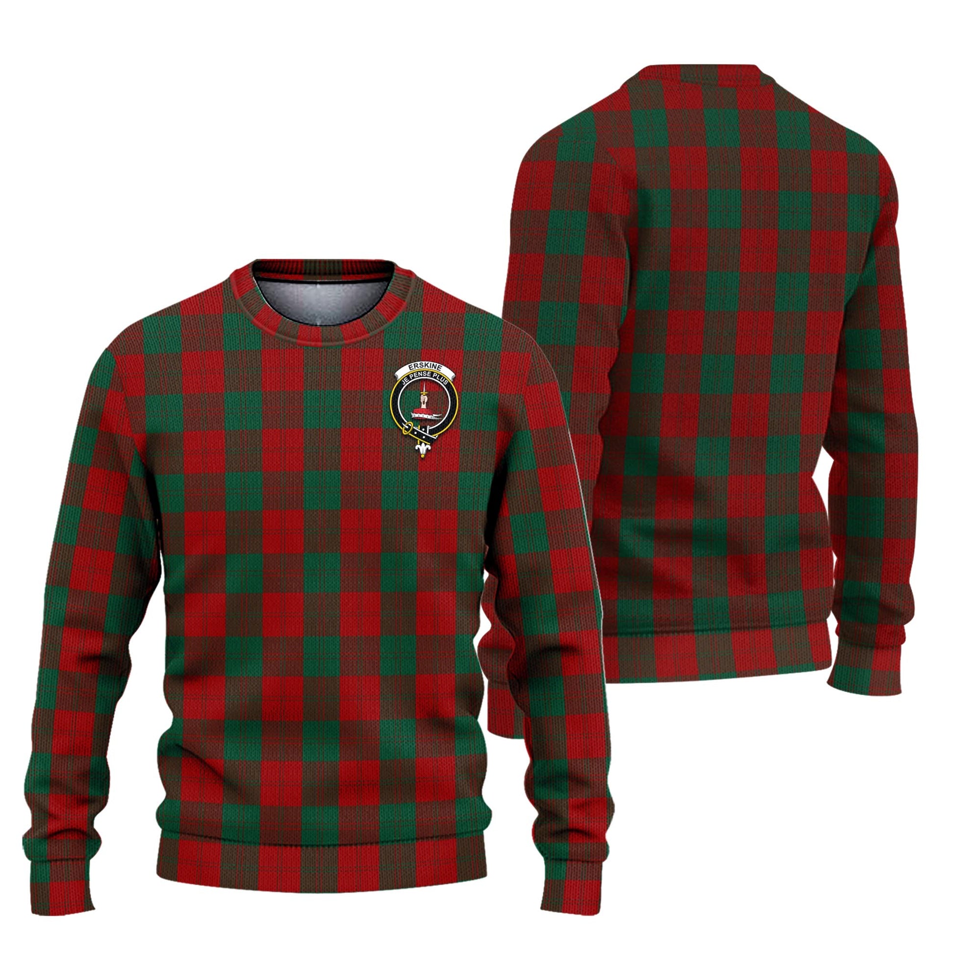 Erskine Tartan Knitted Sweater with Family Crest Unisex - Tartanvibesclothing