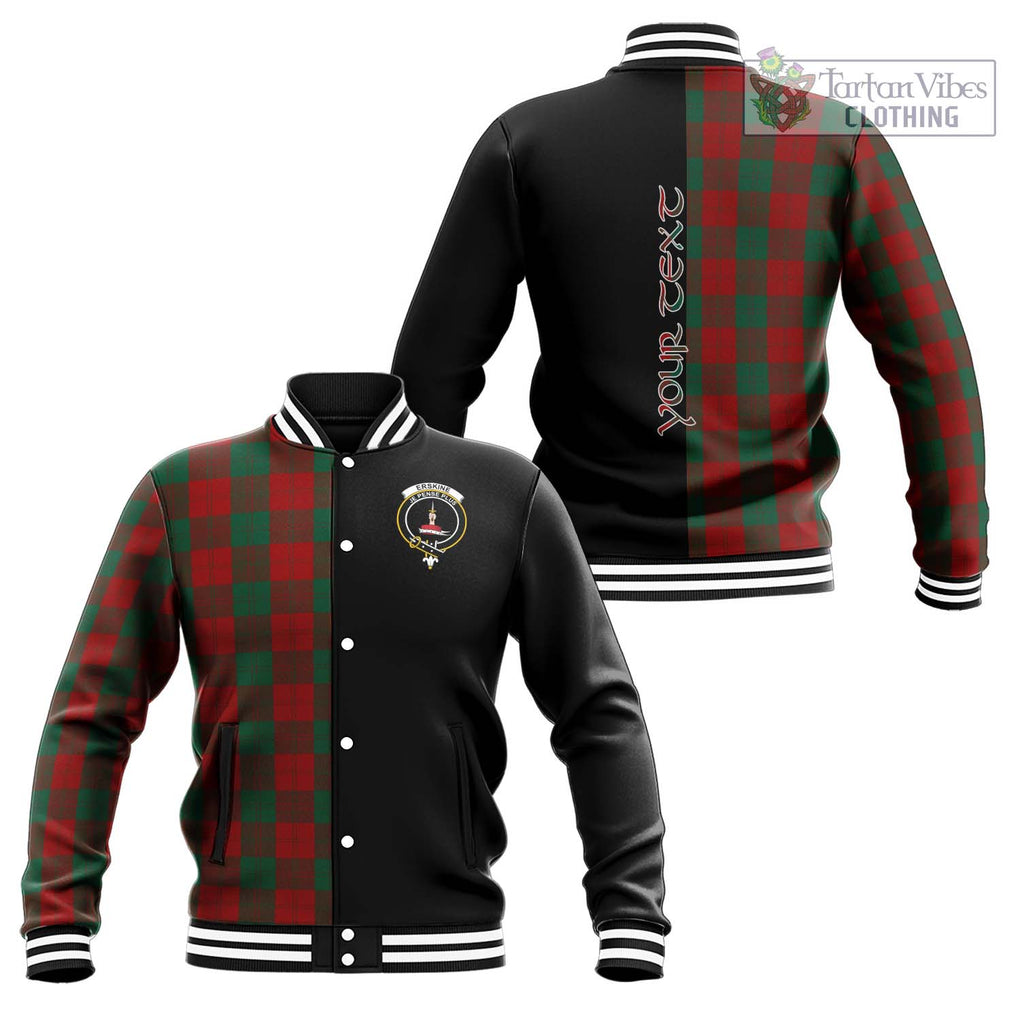 Erskine Tartan Baseball Jacket with Family Crest and Half Of Me Style Unisex - Tartanvibesclothing Shop