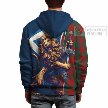 Erskine Tartan Family Crest Hoodie with Scottish Majestic Lion