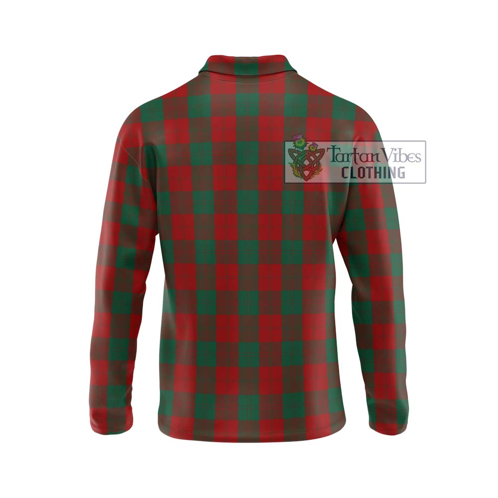 Erskine Tartan Long Sleeve Polo Shirt with Family Crest DNA In Me Style - Tartanvibesclothing Shop