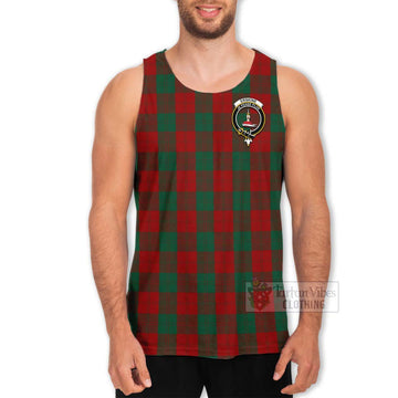 Erskine Tartan Men's Tank Top with Family Crest Celtic Skull Style