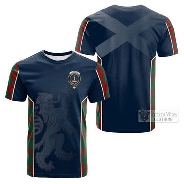 Erskine Tartan Cotton T-shirt with Family Crest and Lion Rampant Vibes Sport Style