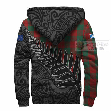 Erskine Crest Tartan Sherpa Hoodie with New Zealand Silver Fern Half Style