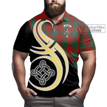 Erskine Tartan Polo Shirt with Family Crest and Celtic Symbol Style