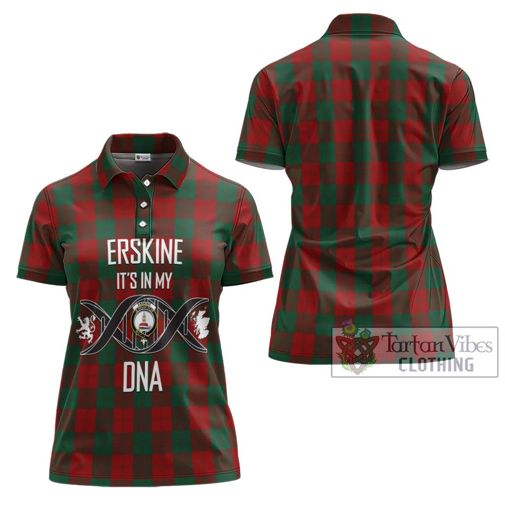 Erskine Tartan Women's Polo Shirt with Family Crest DNA In Me Style - Tartanvibesclothing Shop