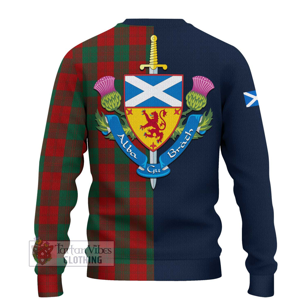 Tartan Vibes Clothing Erskine Tartan Knitted Sweater with Scottish Lion Royal Arm Half Style